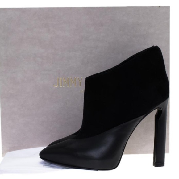 Jimmy Choo Black Leather and Suede Diad Ankle Boots Size 38.5 - Picture 1 of 15